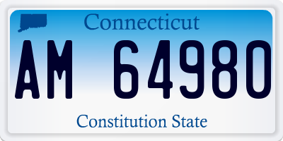 CT license plate AM64980
