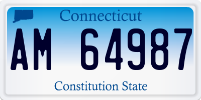CT license plate AM64987