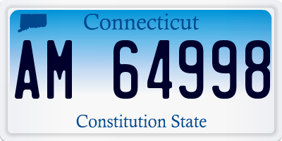 CT license plate AM64998