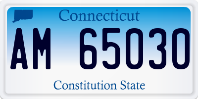 CT license plate AM65030