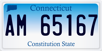 CT license plate AM65167