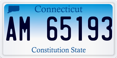 CT license plate AM65193