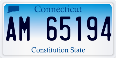 CT license plate AM65194