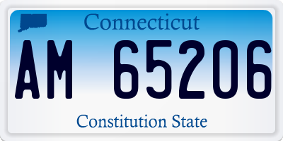 CT license plate AM65206