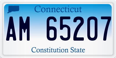 CT license plate AM65207