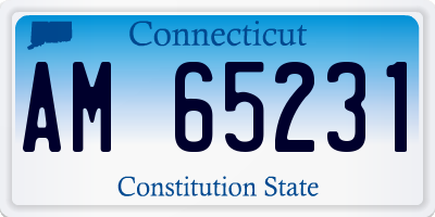 CT license plate AM65231