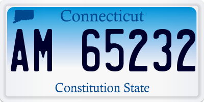 CT license plate AM65232