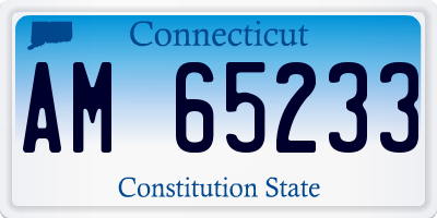 CT license plate AM65233