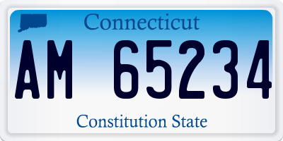 CT license plate AM65234