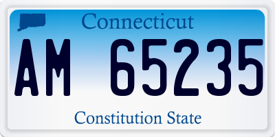 CT license plate AM65235