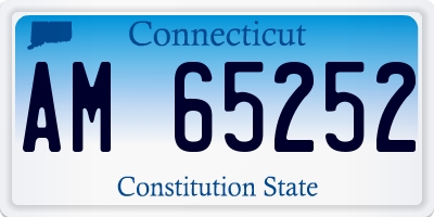 CT license plate AM65252