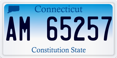 CT license plate AM65257