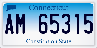 CT license plate AM65315