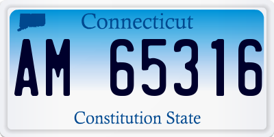 CT license plate AM65316