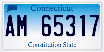 CT license plate AM65317