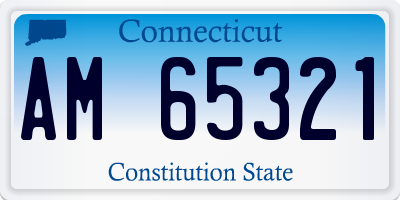 CT license plate AM65321