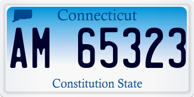 CT license plate AM65323