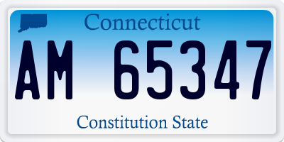 CT license plate AM65347
