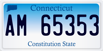 CT license plate AM65353