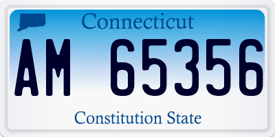 CT license plate AM65356