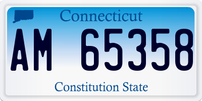 CT license plate AM65358