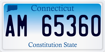 CT license plate AM65360