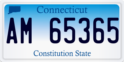 CT license plate AM65365