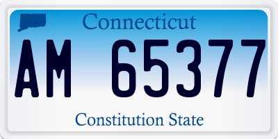 CT license plate AM65377