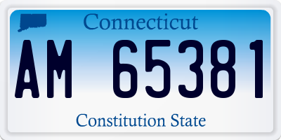 CT license plate AM65381