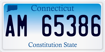 CT license plate AM65386