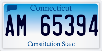 CT license plate AM65394