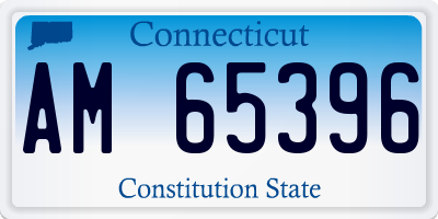 CT license plate AM65396