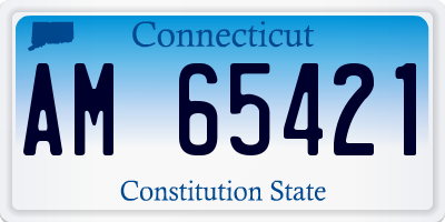 CT license plate AM65421