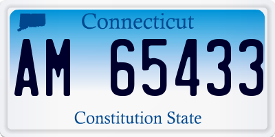 CT license plate AM65433