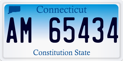 CT license plate AM65434