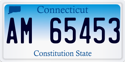 CT license plate AM65453