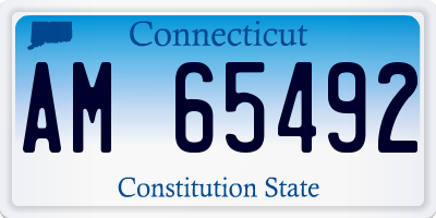 CT license plate AM65492