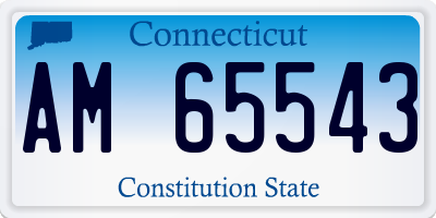 CT license plate AM65543