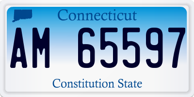 CT license plate AM65597