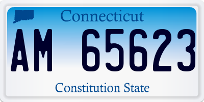 CT license plate AM65623