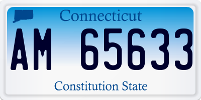 CT license plate AM65633
