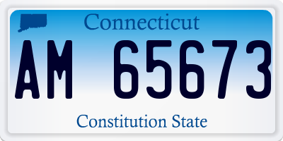 CT license plate AM65673