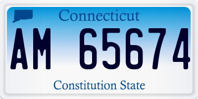 CT license plate AM65674