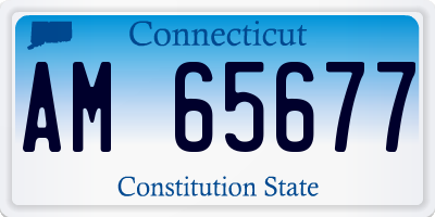CT license plate AM65677
