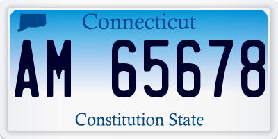 CT license plate AM65678