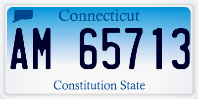 CT license plate AM65713