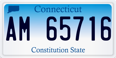 CT license plate AM65716