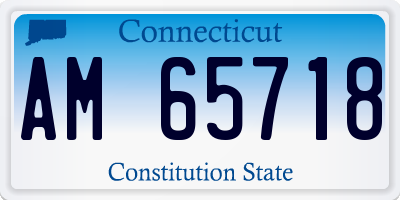 CT license plate AM65718