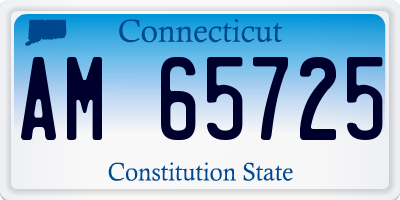 CT license plate AM65725