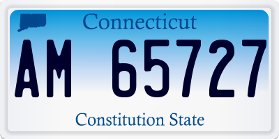 CT license plate AM65727